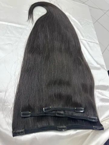 cabelo humano de 75cm liso no tic tac 200 gramas 3 telas  - Foto 2