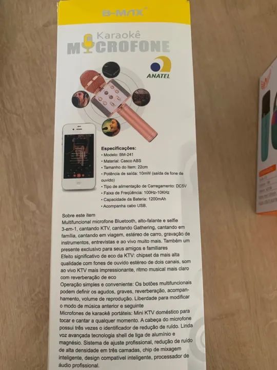 Microfone Karaokê Bluetooth com Alto-Falante - B-MAX - Foto 4