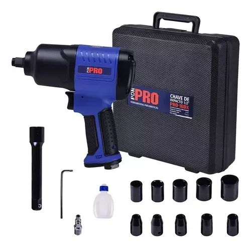 Chave De Impacto 1/2 Pol Pneumática 74 Kgfm Pro-160k Ldr-PDR
