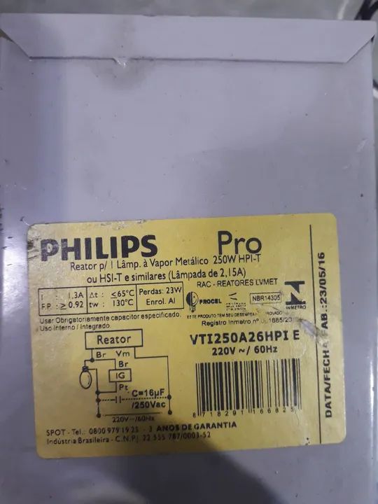Reator, para lâmpadas vapor metálico de 250w - Foto 4