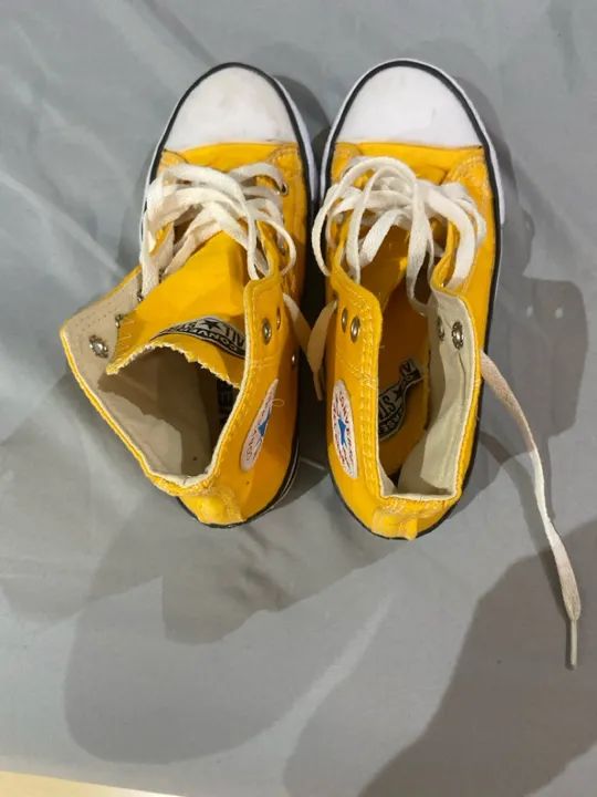 Tênis Converse Infantil Amarelo - Foto 3