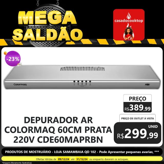 DEPURADOR AR COLORMAQ 60CM PRATA 220V CDE60MAPRBN 