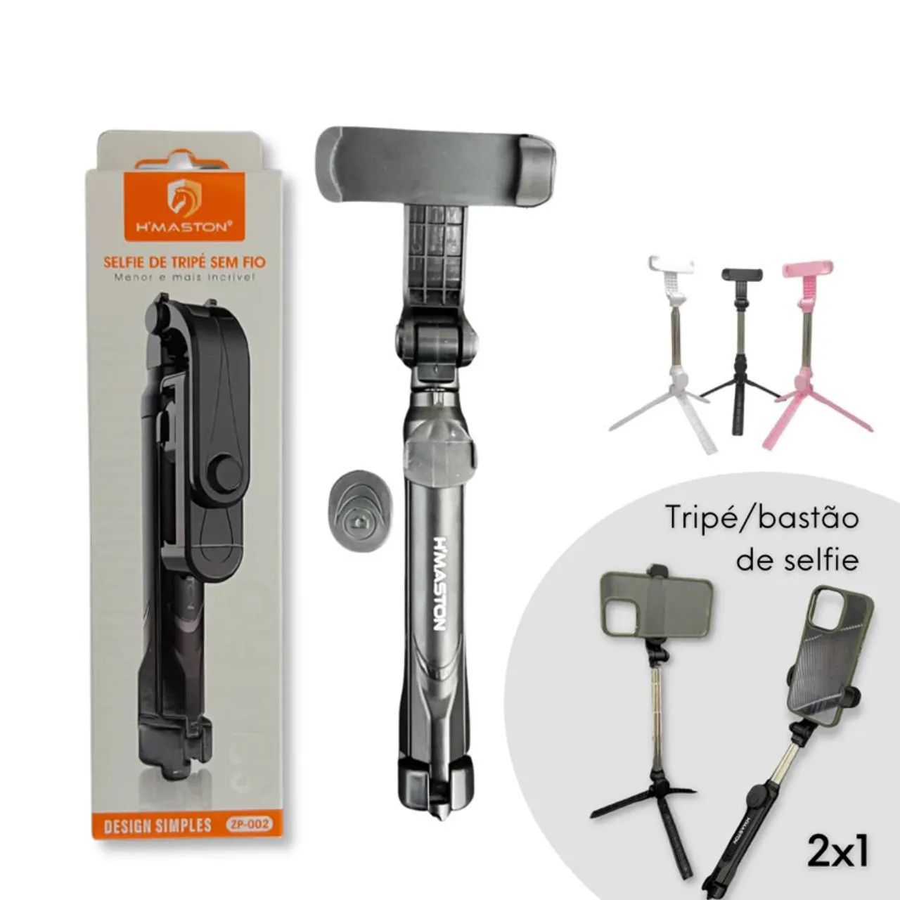 Tripé e Bastão de Selfie c/ controle Bluetooth - Foto 4