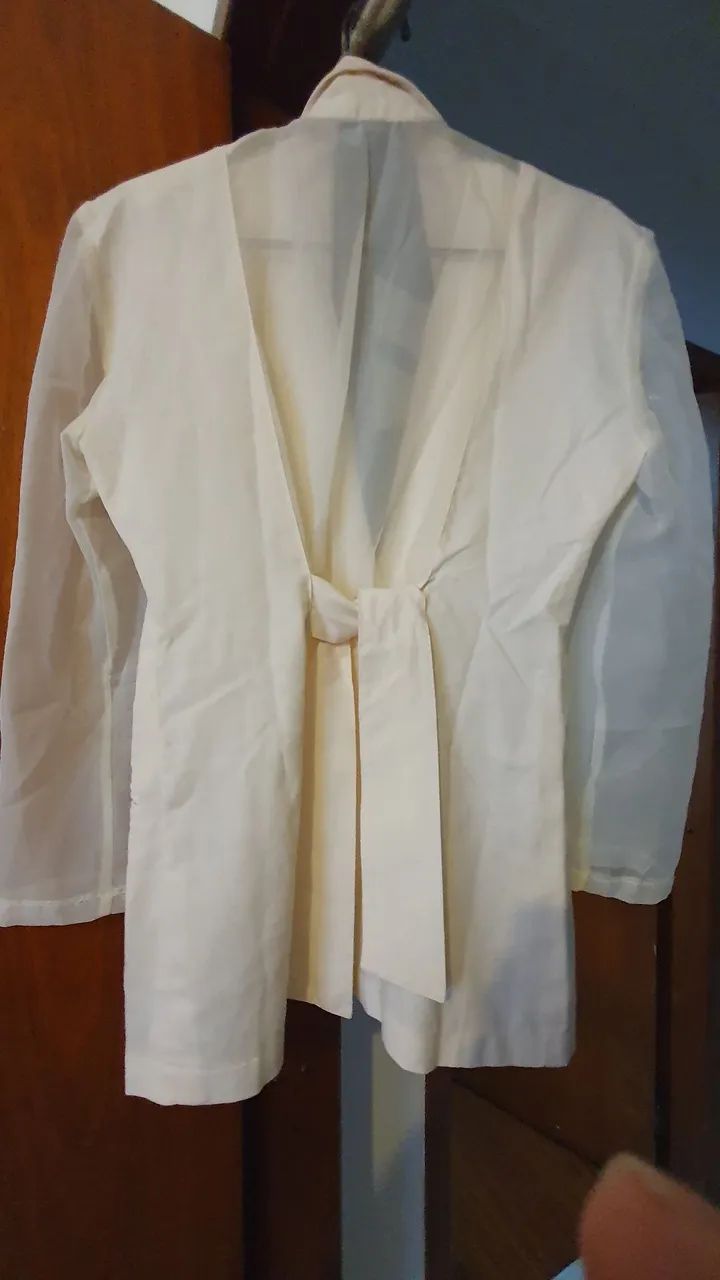 Blazer em linho e organza - Foto 4