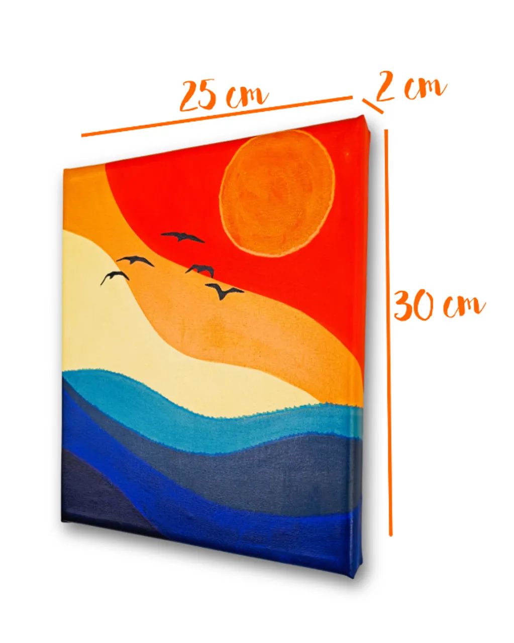Mini Quadro Figurativo Pintado a mão para Decoração Medindo  30x25cm - Foto 5