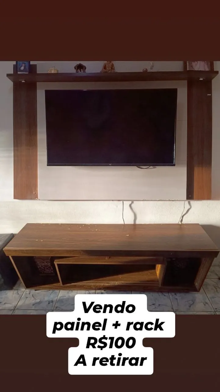 Painel (suporta até 70 polegadas) + Rack