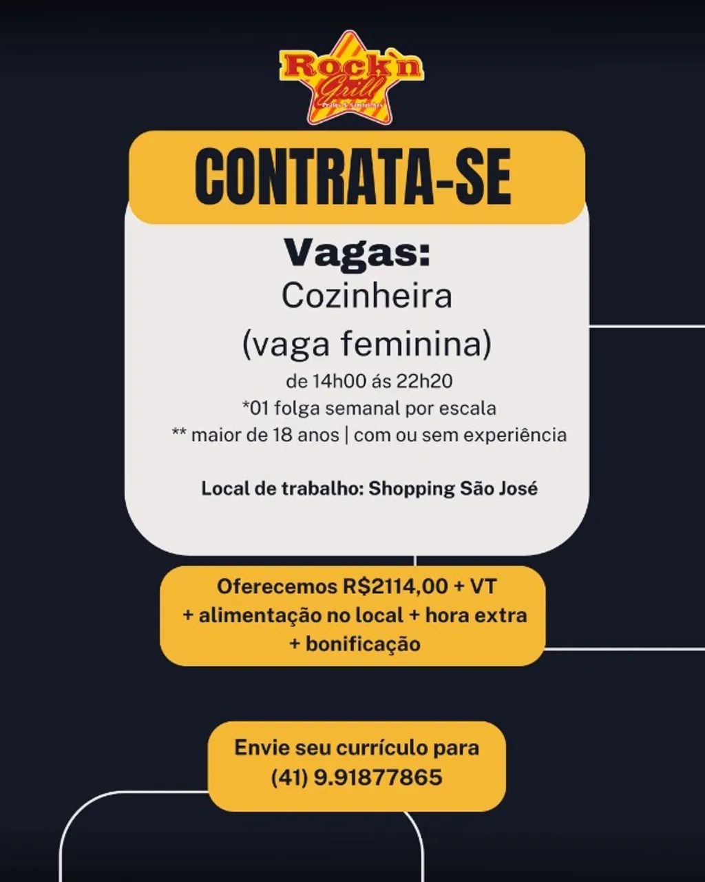 Cozinheira Shopping São José