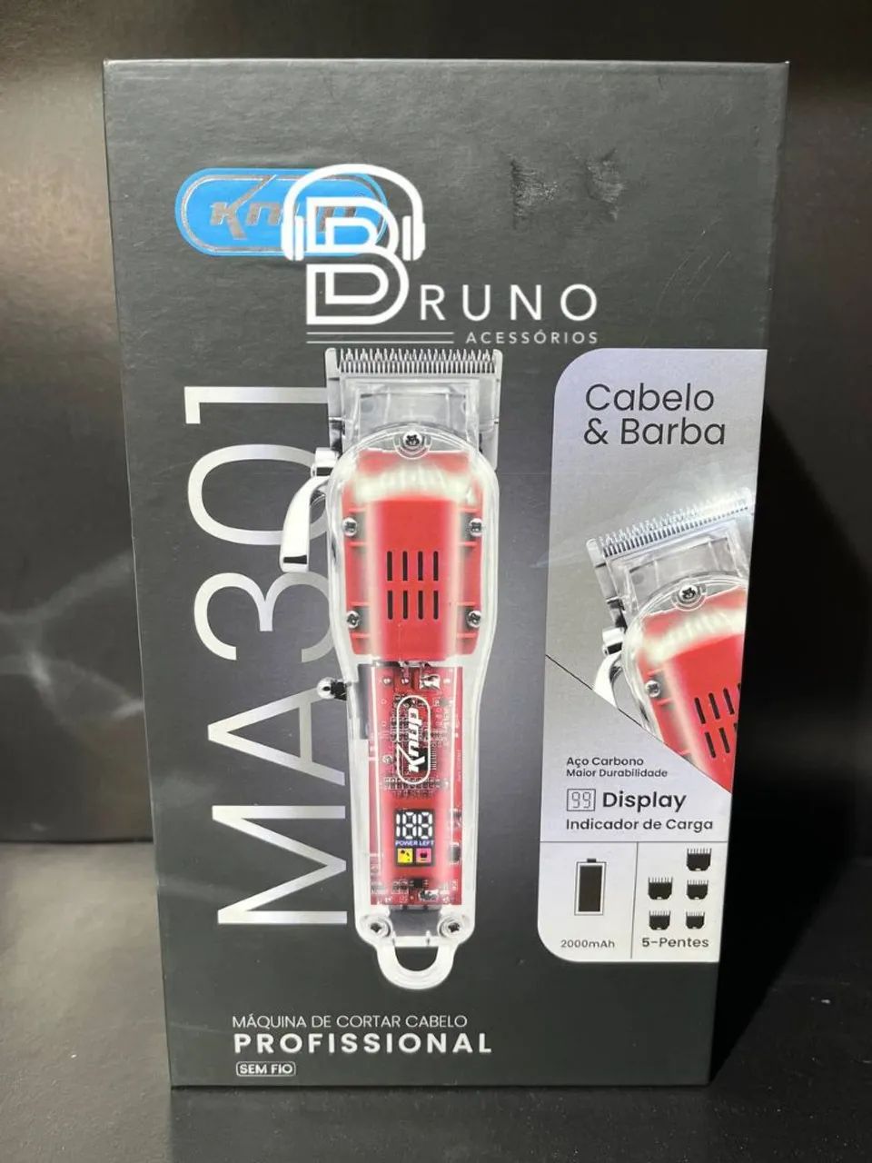 Máquina de Cortar Cabelo Knup MA301 Profissional - Nova - Foto 2