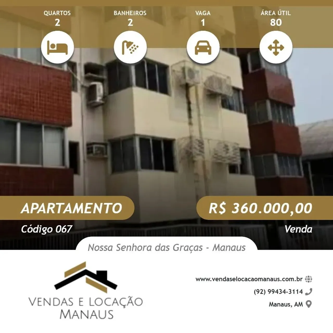 Vendo R$ 360.000,00 Condomínio Edifício Luxor Residence Vieiralves