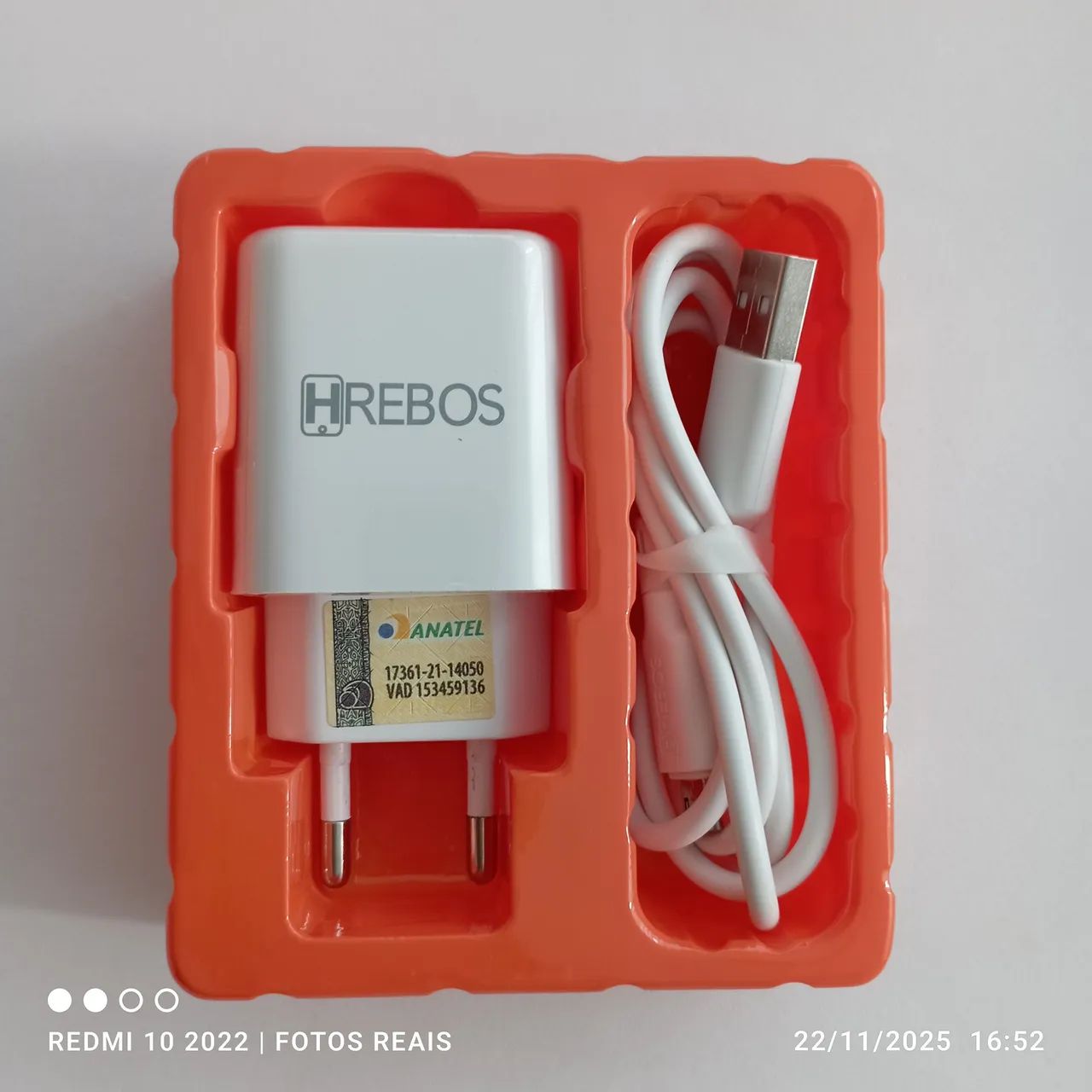Kit carregador celular com cabo micro USB V8 rápido HRebos - Foto 5
