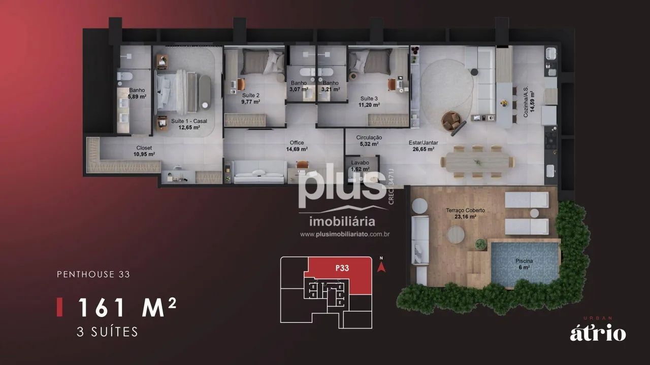 PENTHOUSE 3 SUÍTES NA 202 SUL