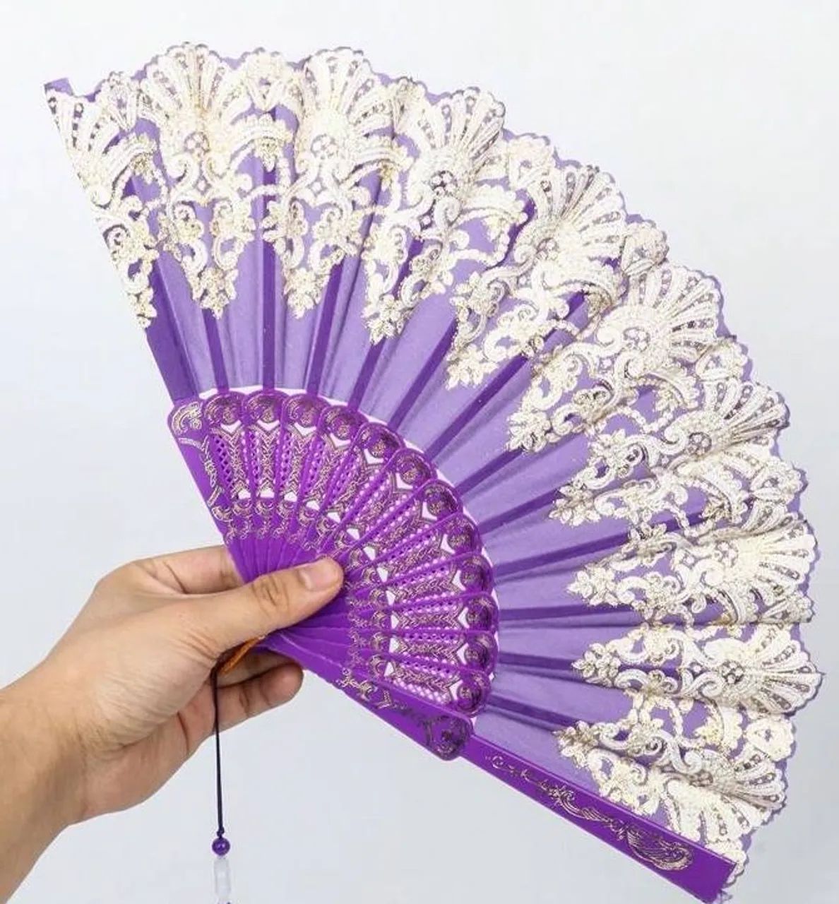 Leque de Mão Oriental Dobrável. - Foto 5