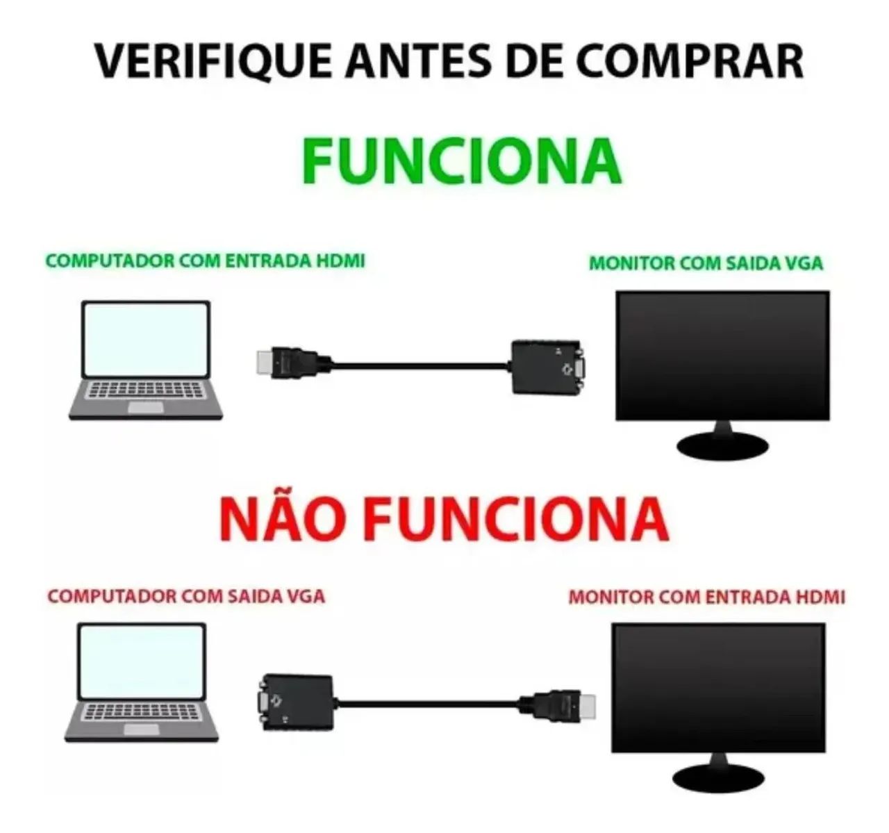 Cabo Conversor HDMI para Vga - Foto 3