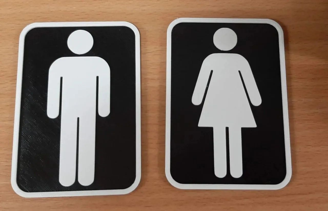 Placas de sinalização; homem e mulher 
