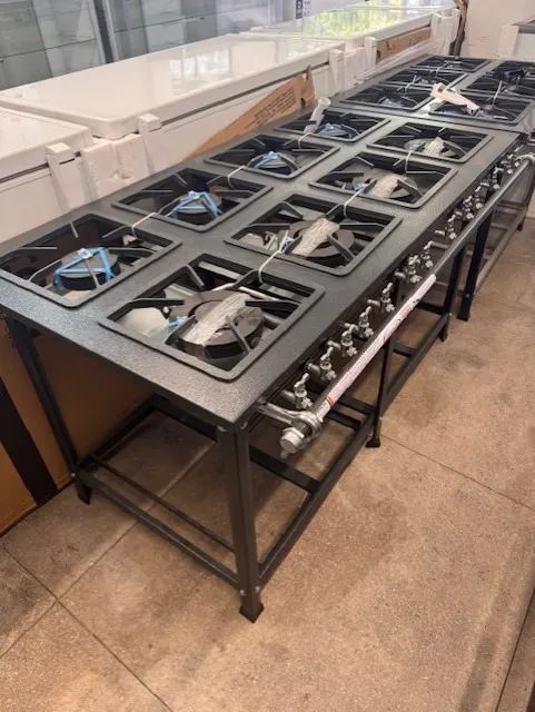 Fogão industrial 8 bocas baixa pressão - 4 bocas duplas 4 bocas simples - restaurante  - Foto 4