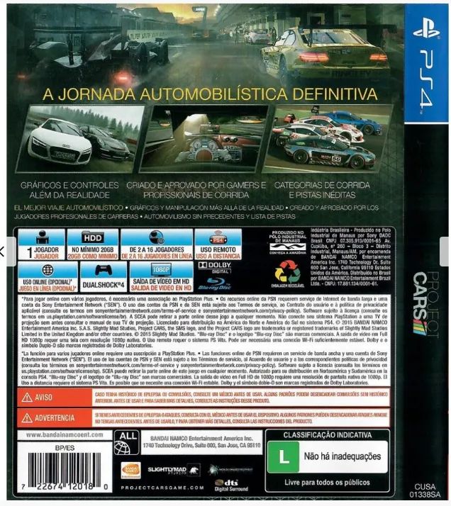 Jogo Project CARS Ps4 (Seminovo) (Jogo Mídia Física) - Foto 2