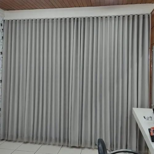 Cortinas de tecido cinza para sala ou quarto