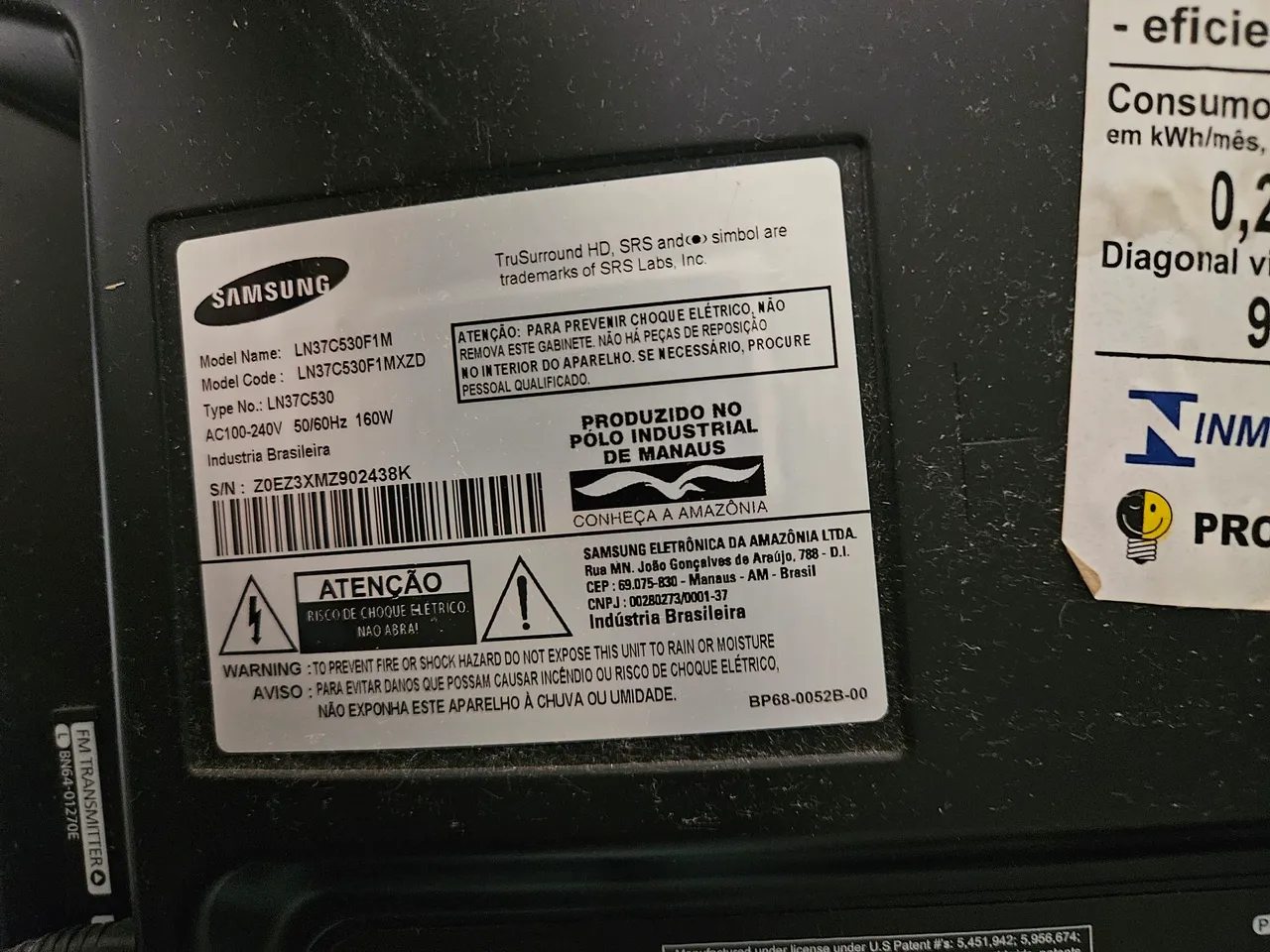 TV Samsung 37 Polegadas LN37C530F1M