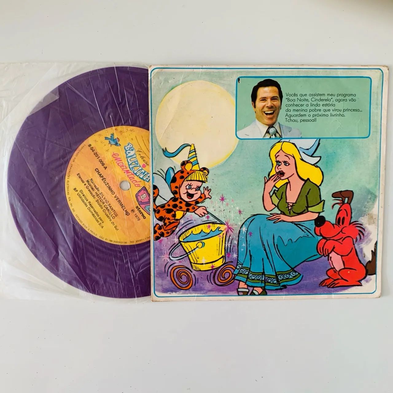 Raro LP Vinil Silvio Santos Chapeuzinho Vermelho 1976 Disco Compacto SBT Infantil Crianças - Foto 3