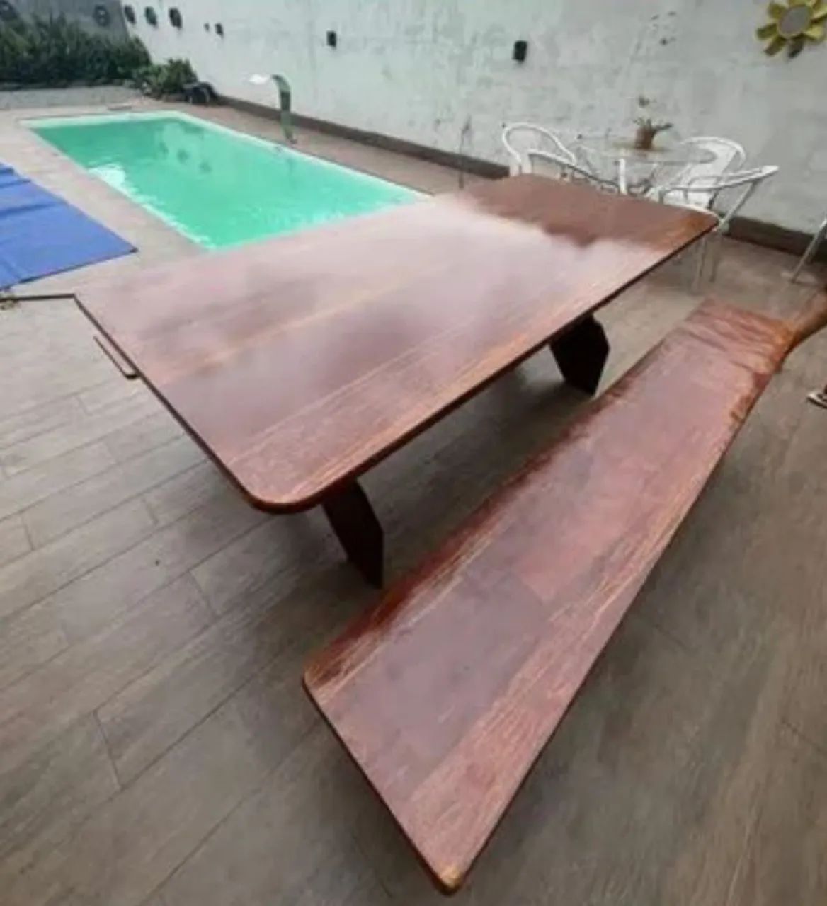 Mesa pedra de ardósia pintada e envernizada  - Foto 5