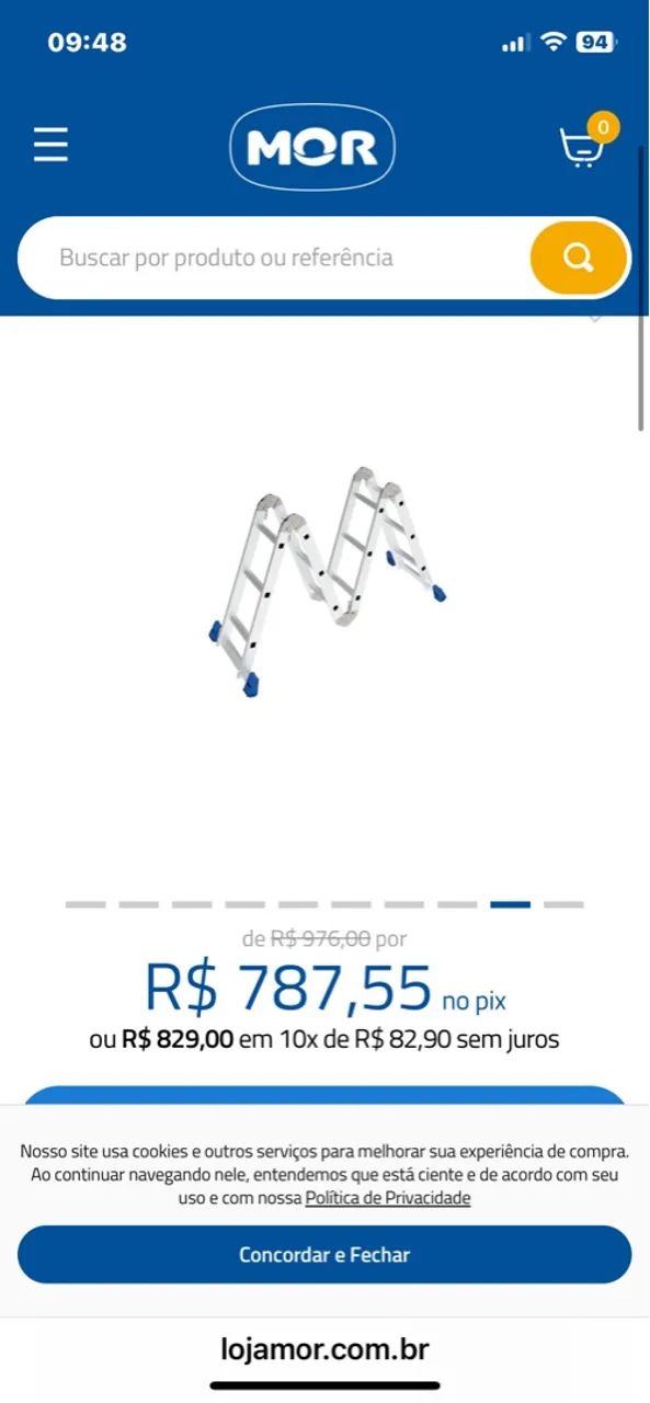 Escada Multifuncional Articulada 4x3 com 3,37m suporta 150kg - Foto 4