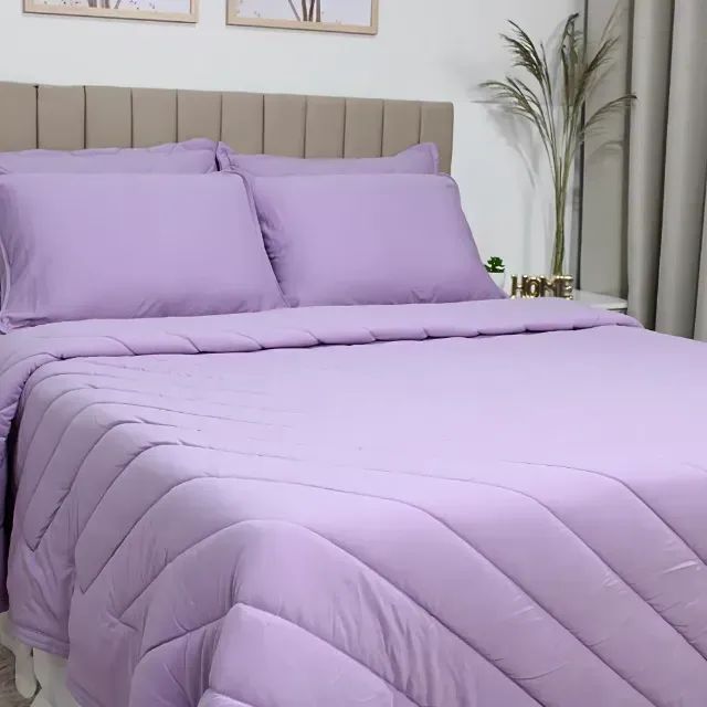 Cobre Leito Cama casal Lilás - Foto 2