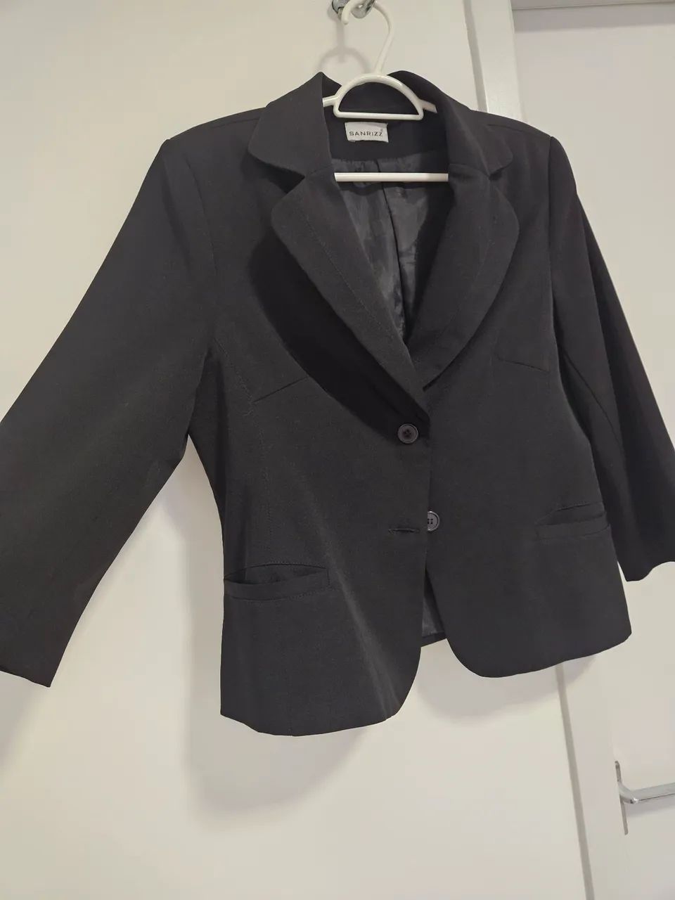Casaco Blazer Feminino Preto M - Foto 4