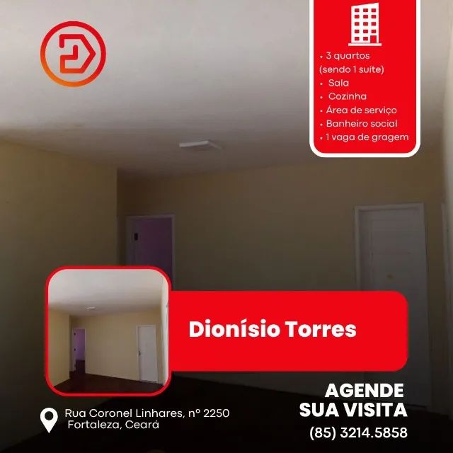 Apartamento para aluguel, 3 quartos (sendo 1 suíte), 1 vaga, Dionísio Torres - Fortaleza/C - Foto 5