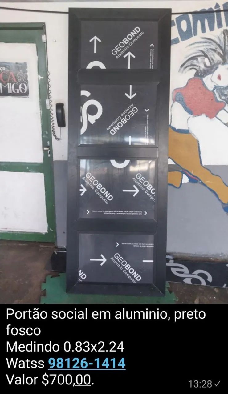 Portão social em aluminio 