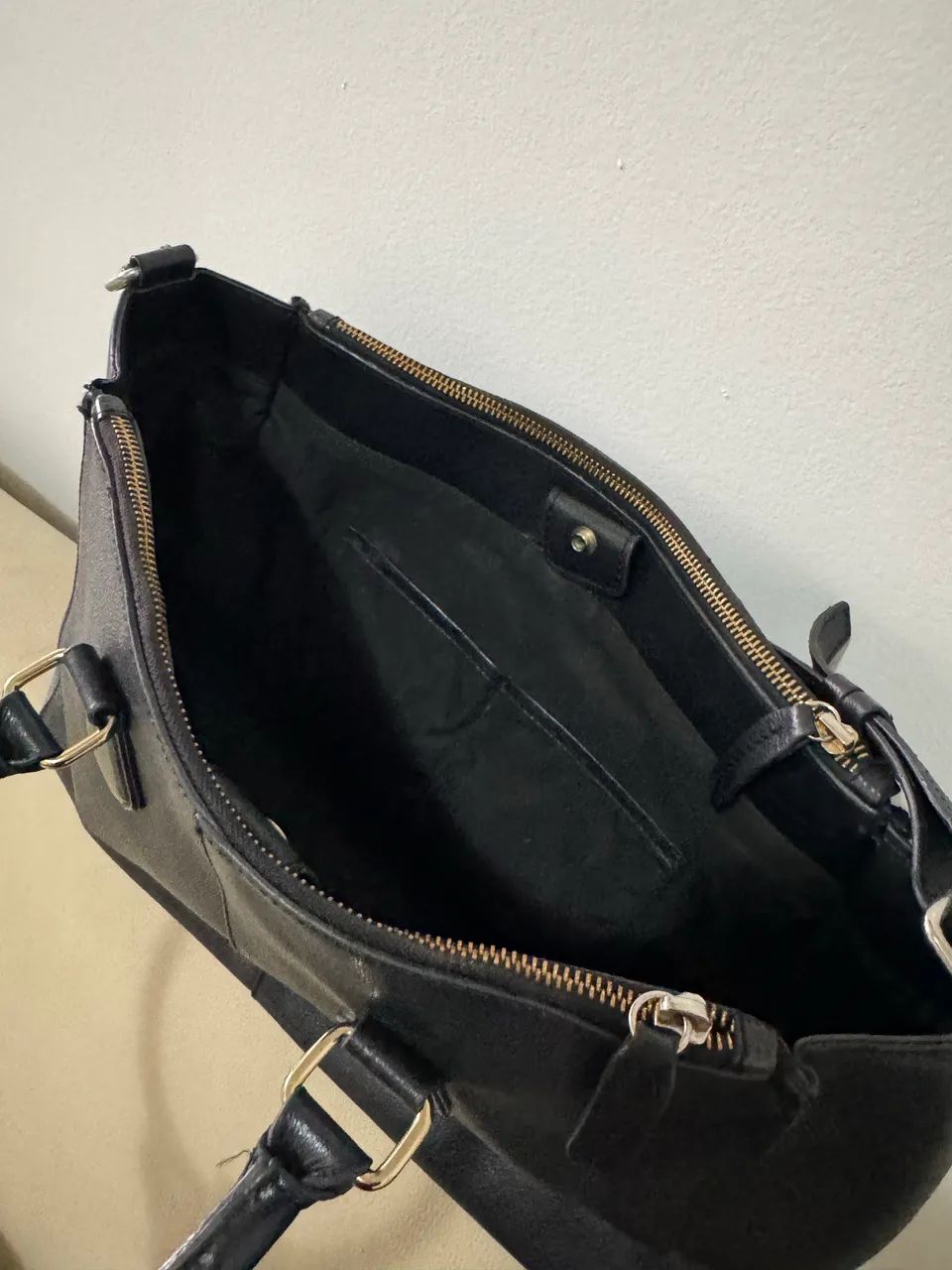 Bolsa em couro preta - Foto 4