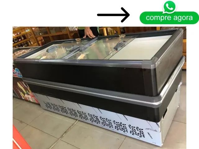 Ilha de Congelados Polar Dupla Ação Vidro Reto 3M 220V LIGHT