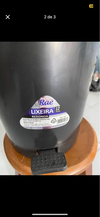 Lixeira 7 litros $15,00 Lixeira 12 litros $18,00
