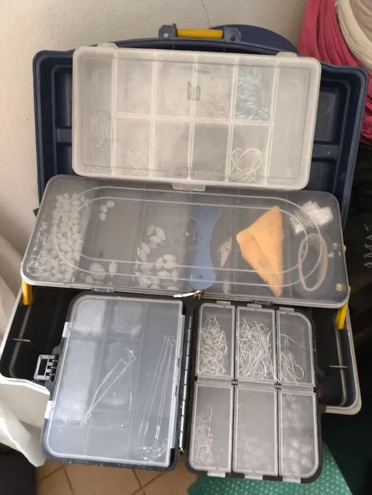 Kit Pesca Acampamento Carretilha Molinete Vara Barraca - Foto 2