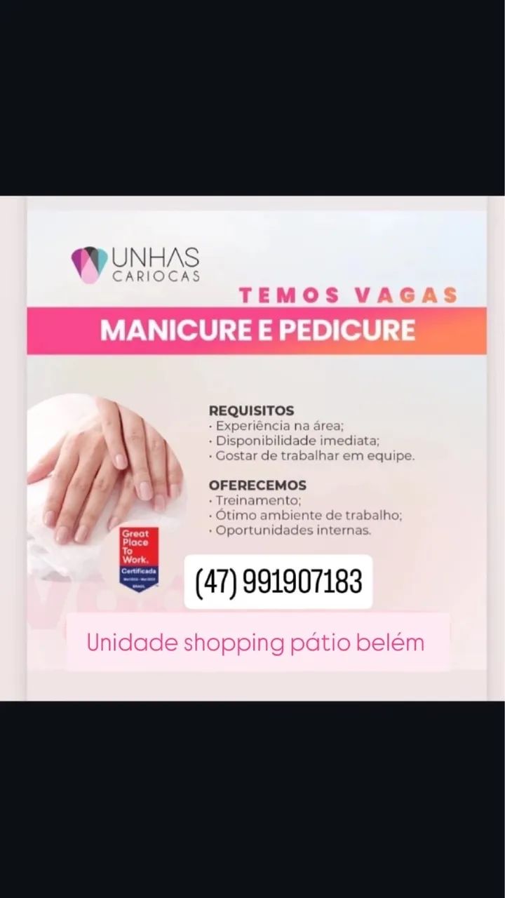Vaga para Manicure 
