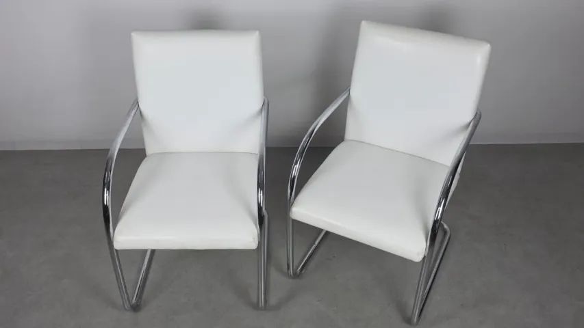 Par de Cadeiras linha de escritório em Aço tubular cromado, ultraresistente - Foto 5