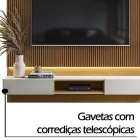 Painel Para Tv Até 70 Polegadas Com 2 Gavetas Ripado 3D - Promoção - Foto 5