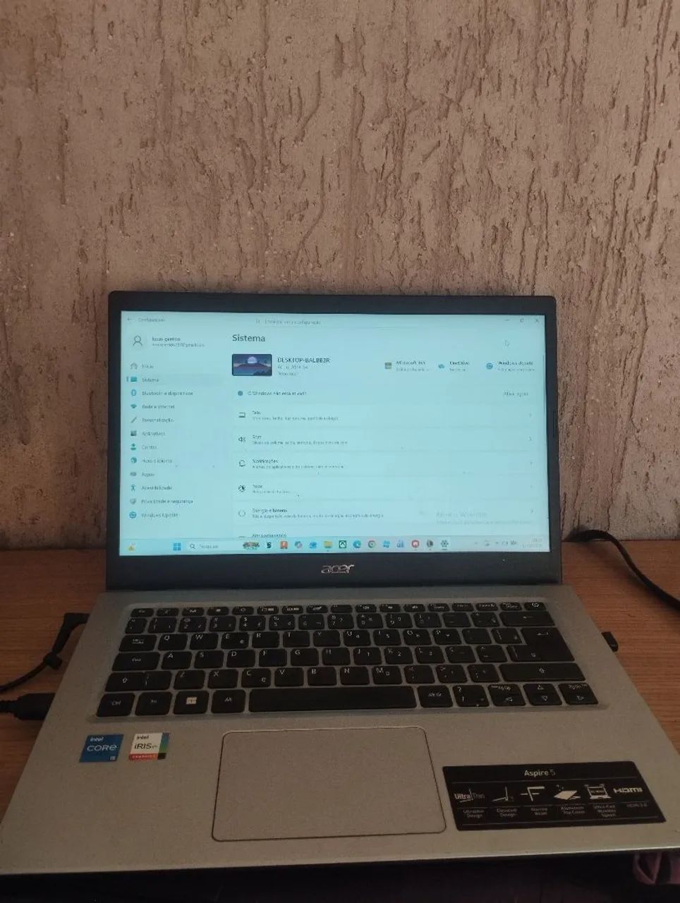 Notebook acer aspire 5