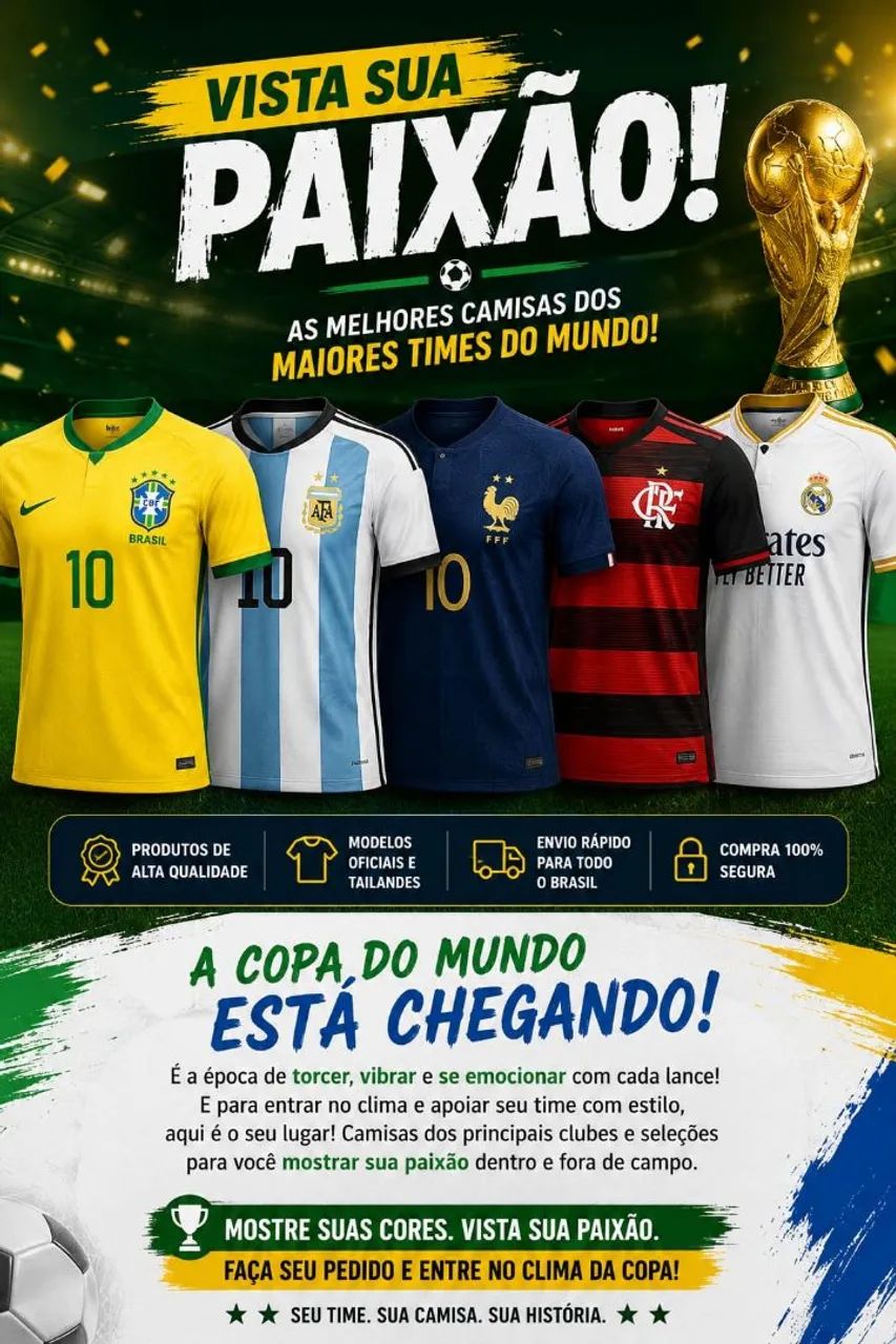 Camisas de times nacionais e seleções 