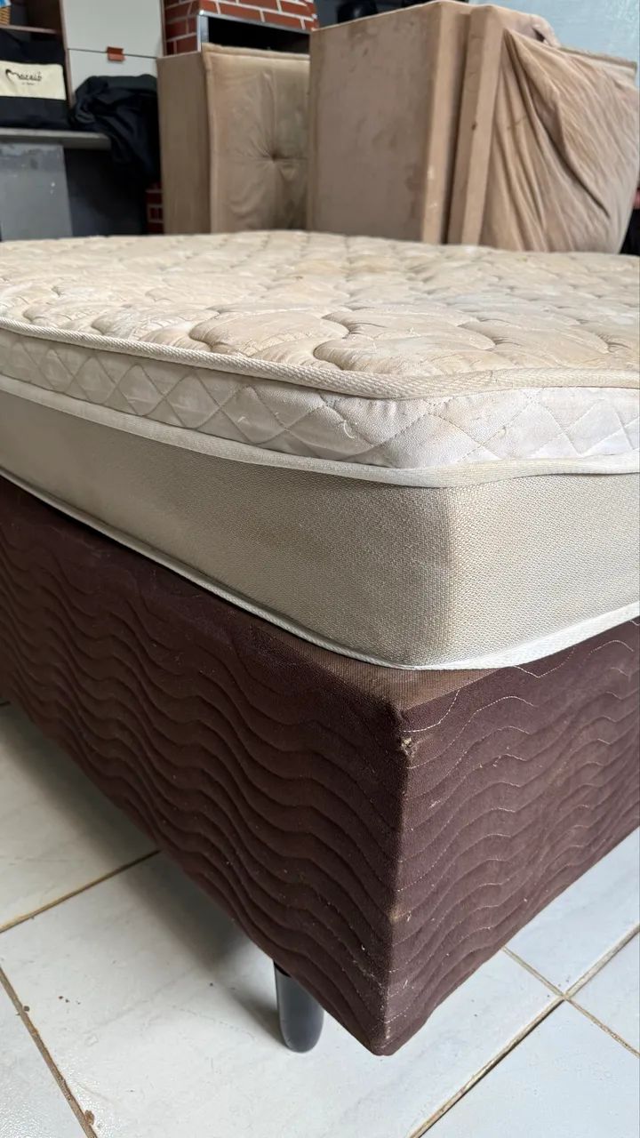 Cama Casal aveludada com colchão  - Foto 2
