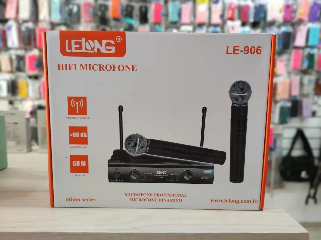 Microfone Sem Fio Lelong LE-906 | Profissional | 2 Microfones + Receptor  