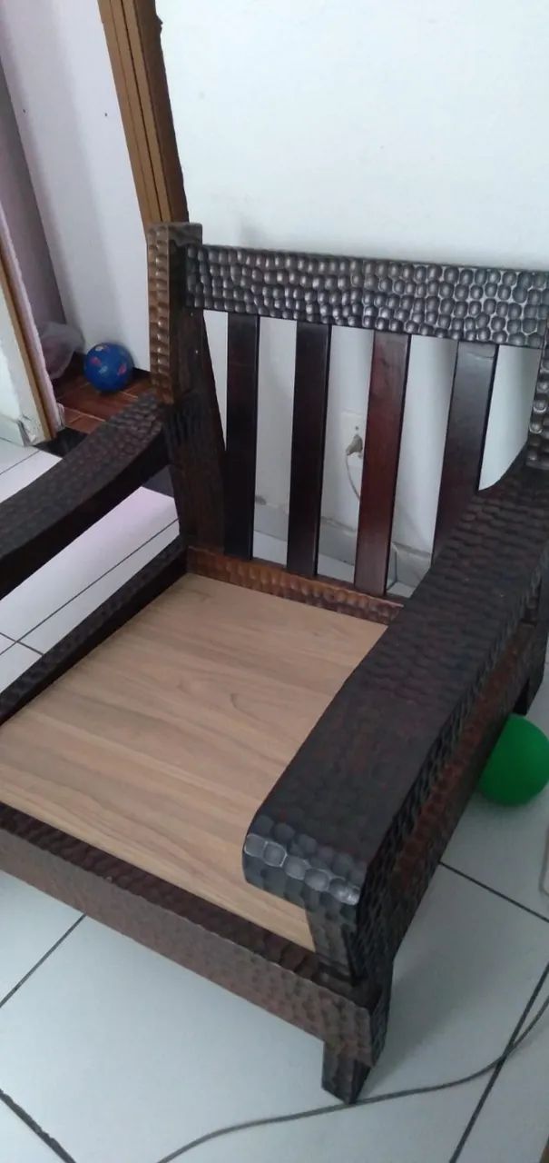 Vendo jogo de sofá de madeira ipê  - Foto 5