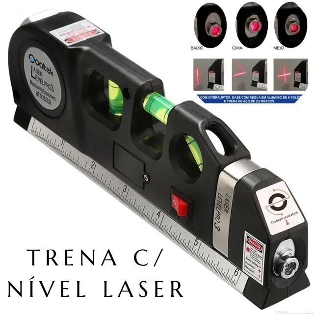 Trena 2,5m Com Nível e Laser _ FE171 - Foto 3