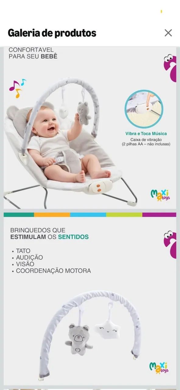 Cadeira descanso bebê musical 