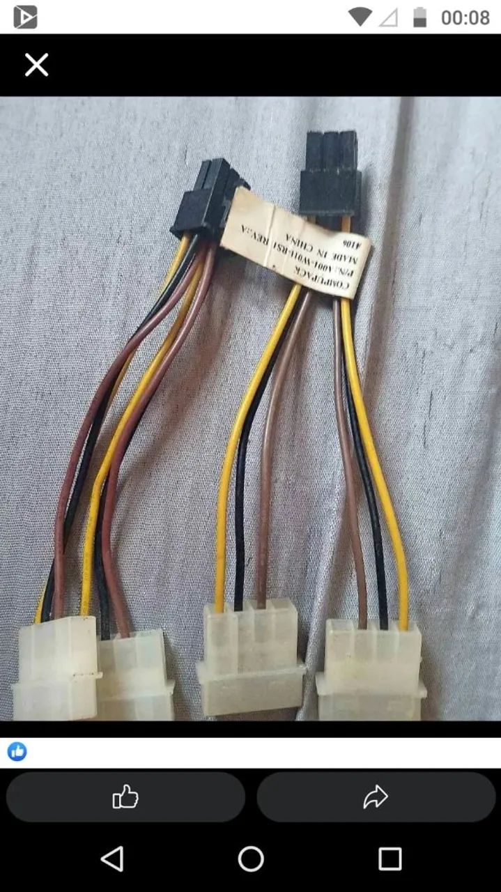 Adaptador PCI E Para Placa De Video 