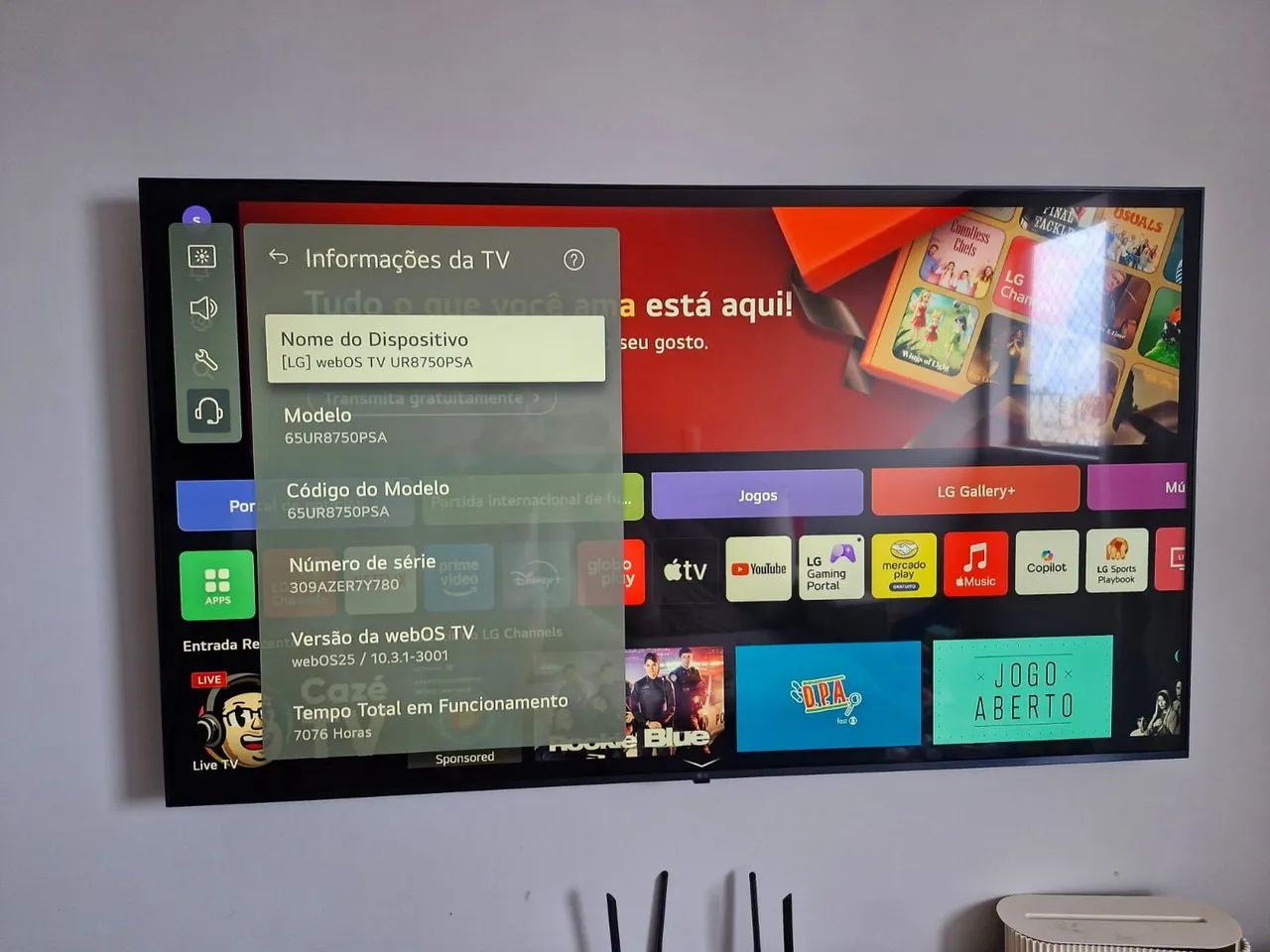 Smart TV LG 65 polegadas 