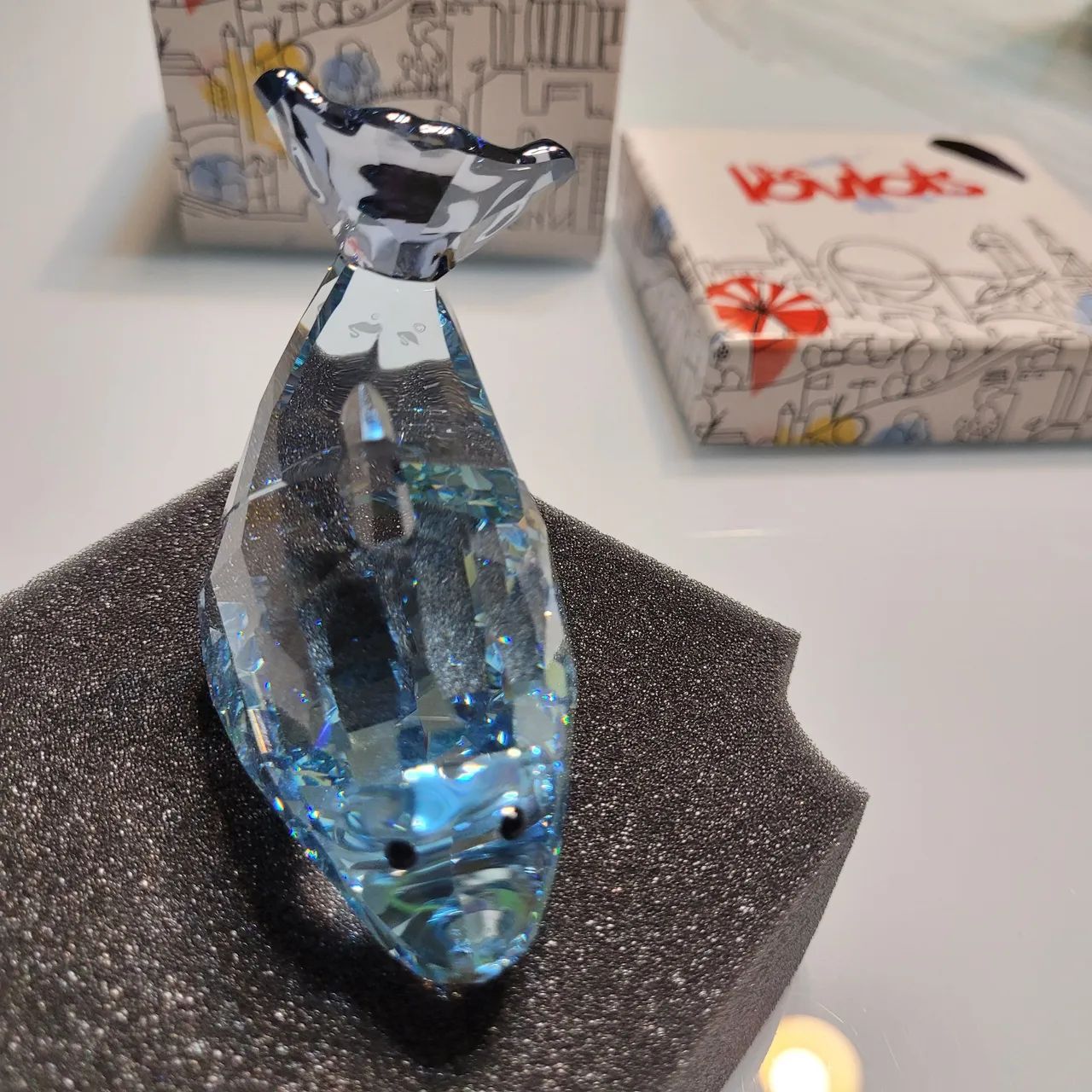 Swarovski Jack&Johnny Sealife Swarovski 置物 Sealife Sapphire Aquamarine Jumping Dolphin Danny 置物