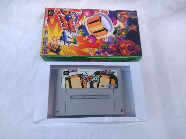 Bomberman 4 Original Japonês Para Super Famicom, Caixa Repro