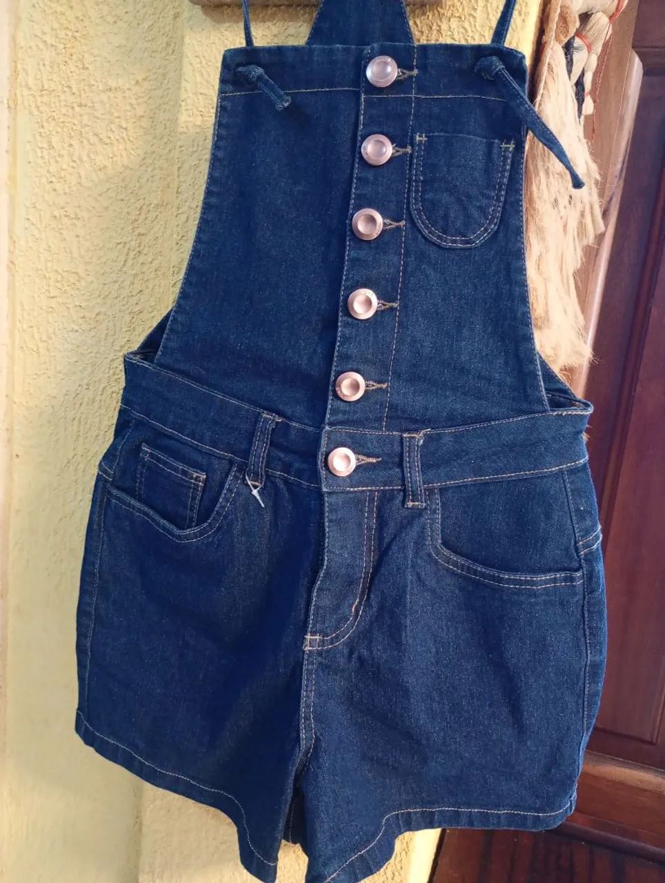 Jardineira jeans com elastano P (NOVA) - Foto 2
