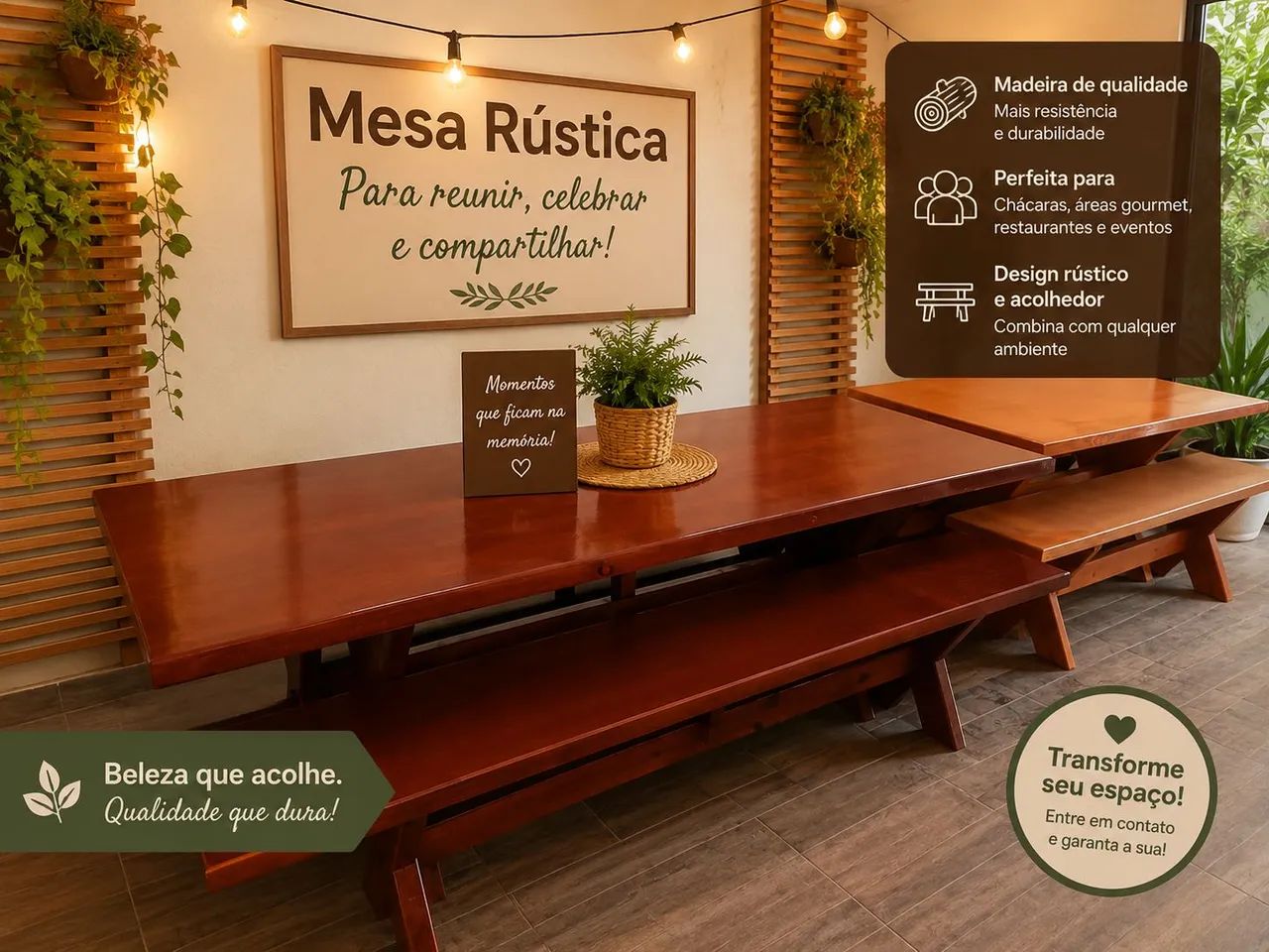 MESA COM BANCOS  - Foto 4