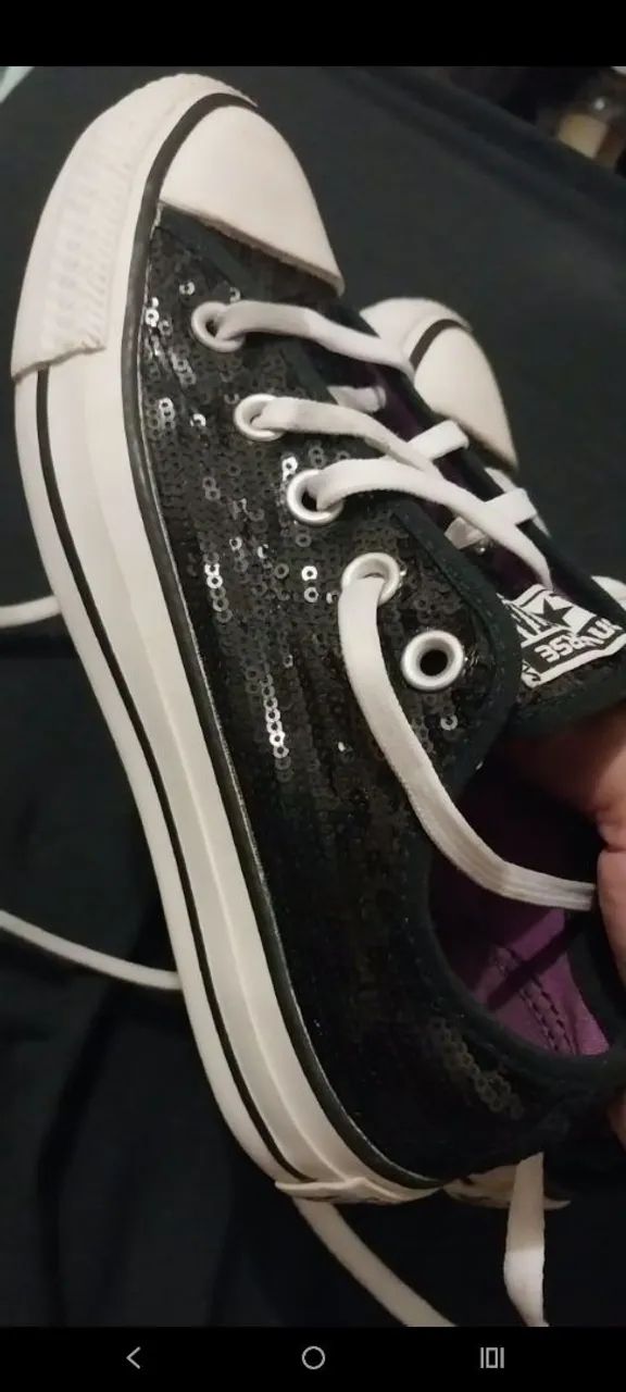 Converse Chuck Taylor  edição limitada Gliter 33/34  totalmente original - Foto 2